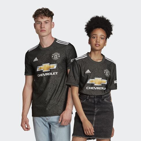 adidas Men's Manchester United 2020-21 Away Jersey (Large) Legacy Green/Black in Saudi Arabia
