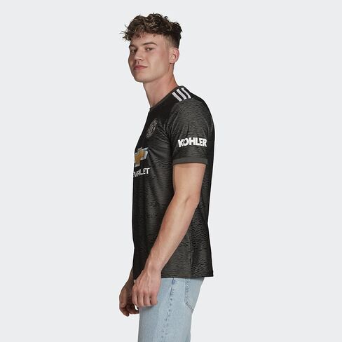 adidas Men's Manchester United 2020-21 Away Jersey (Large) Legacy Green/Black in Saudi Arabia