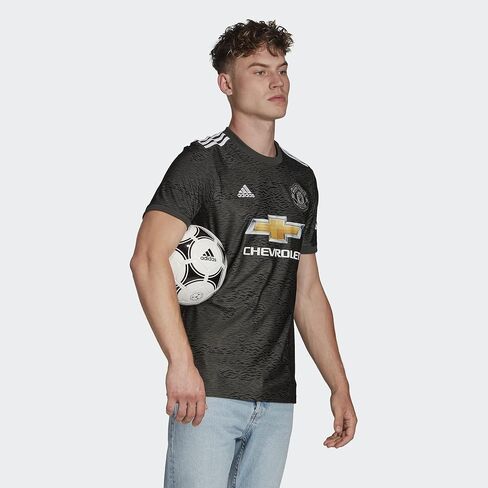 adidas Men's Manchester United 2020-21 Away Jersey (Large) Legacy Green/Black in Saudi Arabia