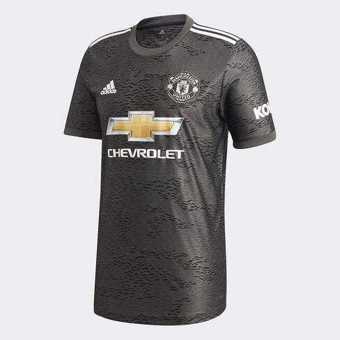 adidas Men's Manchester United 2020-21 Away Jersey (Large) Legacy Green/Black in Saudi Arabia