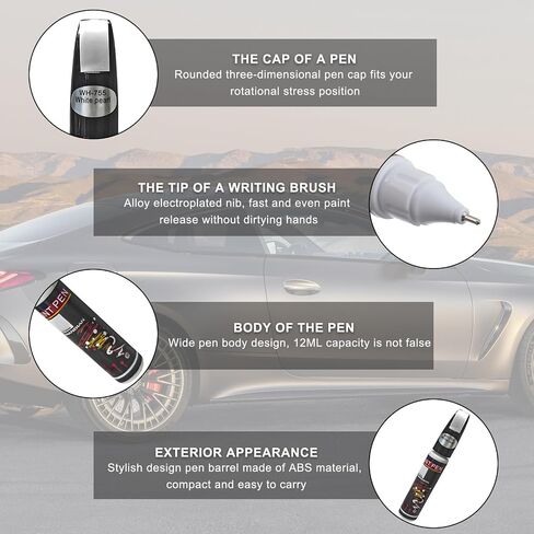 Touch Up Paint for Cars, Two-In-One Auto Scratch Repair Gloss Fill Paint Pen, Easy & Quick Special-Purpose Scratch Remover Touch Up Paint Pen for Vehicles, Car Accessories (Dark Blue Pearl) in Kuwait