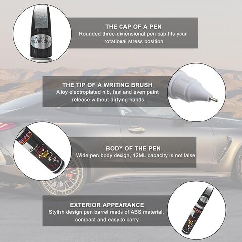 Touch Up Paint for Cars, Two-In-One Auto Scratch Repair Gloss Fill Paint Pen, Easy & Quick Special-Purpose Scratch Remover Touch Up Paint Pen for Vehicles, Car Accessories (Dark Blue Pearl) in Kuwait