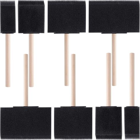 4 Pcs 4 Sizes Foam Paint Brushes Wood Handle Foam Brushes for Staining Varnishes, and DIY Large Area Crafting(1", 2", 3", 4") in Saudi Arabia