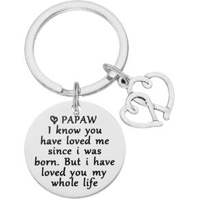 HUTIMY Papaw Gifts Keychain for Papaws Men from Grandkids Grandchildren Best Papaw Gift Papaw Keychain