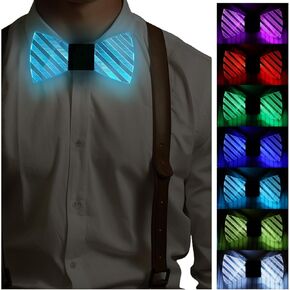 Light Up Bow Tie Glow In Dark Bowtie Flash Costume Led Neon Accessories Glow Bowtie For Disco,KTV,Show,Bars And Edm