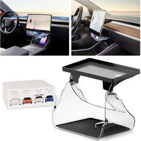 for Tesla Model Y Model3 Center Console Organizer Tray ,Computer Screen Tray Magnetic Storage Box, Behind Screen Tray Tissue holder, Tesla Model Y Accessories 2024-2021Black