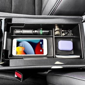 EDBETOS Center Console Organizer Compatible with 2024 2025 Chevy Blazer EV Insert Tray Pallet Storage Accessories Interior Secondary Armrest Storage Box, ABS Black