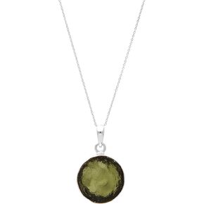 Certified Rough Moldavite Pendant, 925 Sterling Silver Pendant, Healing Moldavite Gemstone From Czech Republic, Authentic Moldavite Pendant, Birthday Gift in Saudi Arabia