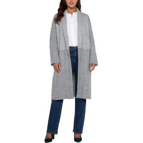 معطف سترة شال بأكمام طويلة مفتوح من الأمام للنساء من Liverpool Los Angeles، كتلة بنمط رمادي in Kuwait