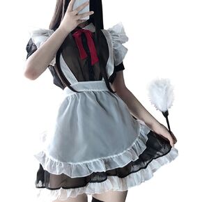 SNOMYRS Maid Lingerie French Maid Apron Anime Cosplay Sexy Mesh Kawaii Lolita Maid Outfit Cat Lingerie