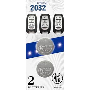 Key Fob Replacement Batteries for Chrysler Jeep Dodge Ram (200, 300, Aspen, Pacifica, PT Cruiser, Sebring, Voyager) CR2032 Battery for Key Fob Remote Fobik (2 Pack) (Check Fit Guide)