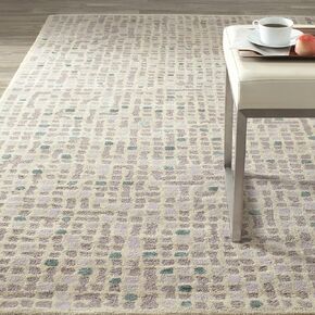 MARTHA STEWART x SAFAVIEH 8' x 10' Hickory/Beige MSR3623C Handmade Mosaic Wool & Viscose Area Rug
