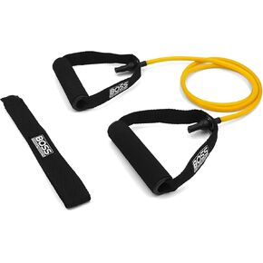 Ultra Premium D-Handle Single Resistance Band - Adjustable Length - with Extra Large Heavy Duty Door Anchor