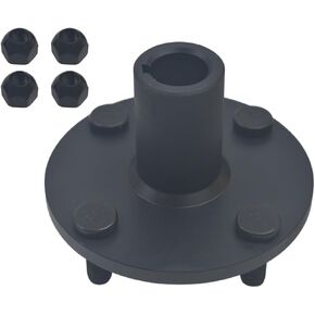 4" x 4" Go Kart Live Axle Hub For 1" Shaft With 1" to 3/4" Step Down 1/4" Keyway Slot Black