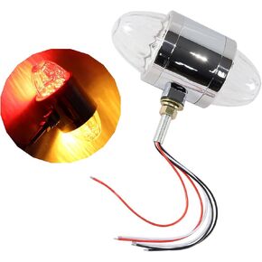 telfair Dual Watermelon Light with Clear Glass Lens,Double Face Turn Signal Auxiliary Light for Semi Trucks Trailers - Amber & Red