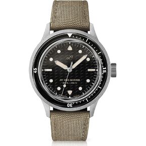1956 Marine Watch for Men, 41mm Wide 12.55mm Thick Mens Watch - 316L Stainless Steel Analog Quartz 20 ATM Waterproof Men Watches - Round Sapphire Crystal Dial Men Watch (Black)