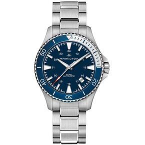 Hamilton Watch Khaki Navy Scuba Auto | Swiss Made | 40mm Stainless Steel Case | Blue Dial Analog Watch | Silver Stainless Steel Bracelet (Model: H82345141)