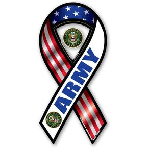Army Red, White, & Blue 2-in-1 Ribbon Magnet is 8" x 3.875" Made for Vehicles and Refrigerators