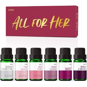 Essential Oils, MitFlor Fragrance Oil Set for Ladies, 6 * 10ml, Perfume, Soap & Candle Making Scents, Aromatherapy Oils Gift Set for Valentine's Day, Girlfriend, 10ml x6