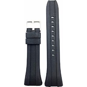 NewLife 18mm Black, Rubber Polyurethane (PU) Material Bracelet Watchband | Comfortable, Tough, Durable Replacement Watchstrap that brings to Any Watch (for Women and Men)