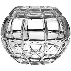 Barski European Hand Cut - Crystal Rose Bowl - Blossom Design 5" D