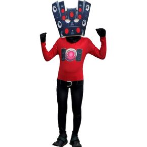TV Camera Costume for Kids TV Man Camera Man Jumpsuit Cosplay Video Game Costumes Halloween Clothing(8-9Y/140CM,TVH2)