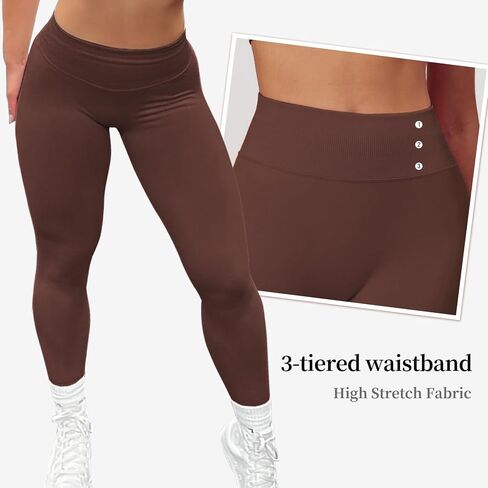 Hidden Scrunch Butt Lifting Leggings for Women Impact Leggings Seamless Gym Workout Leggings Mid Low Waist Yoga Pants in Kuwait