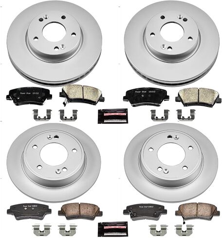 طقم فرامل بديلة أمامية وخلفية Power Stop KOE6504 Autospecialty - دوارات فرامل OE ووسادات فرامل سيراميك in Saudi Arabia