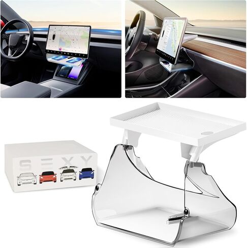 for Tesla Model Y Model3 Center Console Organizer Tray ,Computer Screen Tray Magnetic Storage Box, Behind Screen Tray Tissue holder, Tesla Model Y Accessories 2024-2021Black in Kuwait