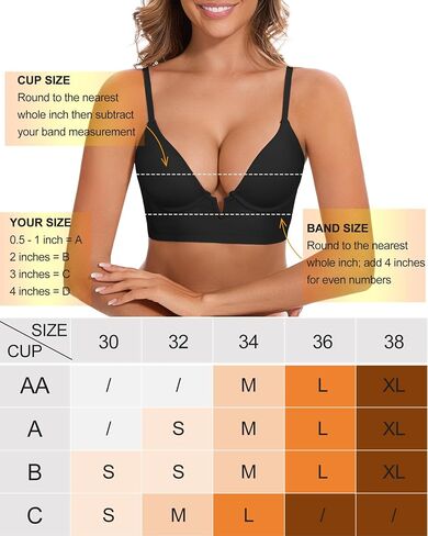 Deep V Low Back Bras for Women Backless Multiway Plunge Bra Push Up Bralettes Low Out Padded Underwire Lifting Bra in Saudi Arabia