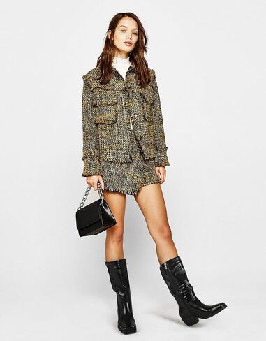 Mid Calf Boots for Women Square Toe Western Cowboy Boots Low Heel Biker Boots in Saudi Arabia