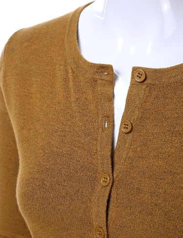 Women's 3/4 Sleeve Crewneck Button Down Knit Sweater Soft Cardigan (S-XXL) in Kuwait
