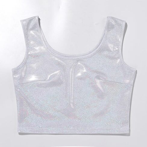 ABAFIP Women Rave Outfits Shiny Crop Top High Low Skirt with Shorts 3 piece Music Festival Clothes set in Kuwait