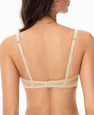 Sexy Women's See Through Mesh Balconette Bras for Women Demi Sheer Unlined Unpadded Lace Bra Plunge Bralette in Kuwait