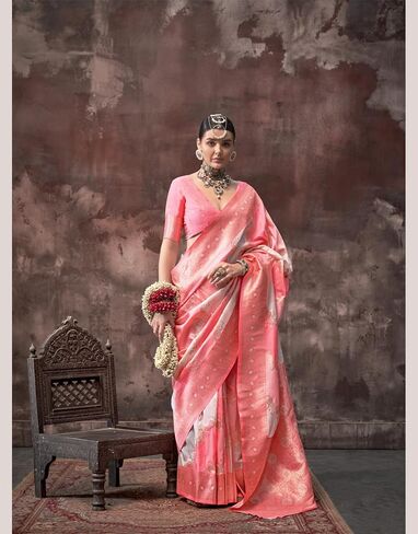 Designer Weaving Silk saree with unstitched blouse in Saudi Arabia
