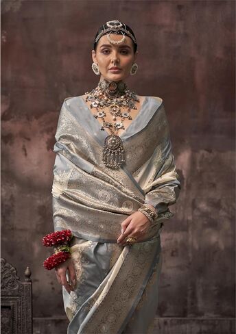 Designer Weaving Silk saree with unstitched blouse in Saudi Arabia