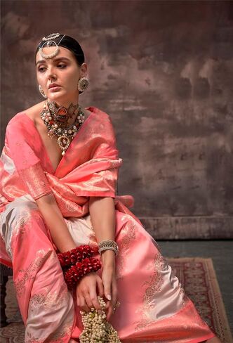 Designer Weaving Silk saree with unstitched blouse in Saudi Arabia