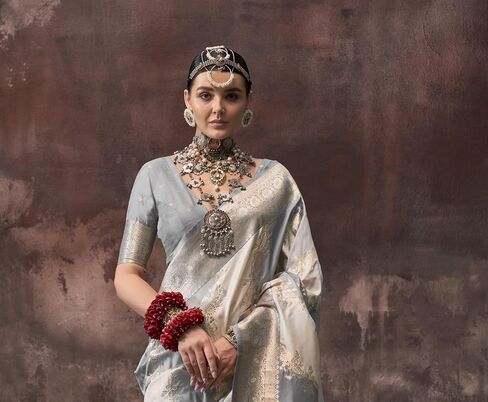 Designer Weaving Silk saree with unstitched blouse in Saudi Arabia