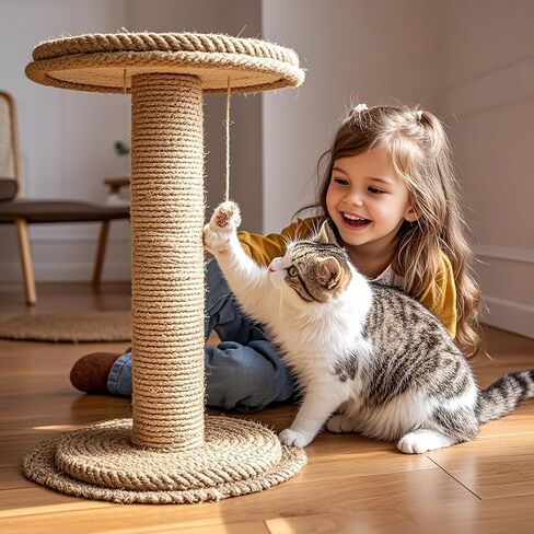 Natural Sisal Replacement Scratching Post, 15.7'' 2 Pieces M8 Cat Scratch Post Refill Pole Parts for Refurbishment, Include Screws (Green) in Kuwait