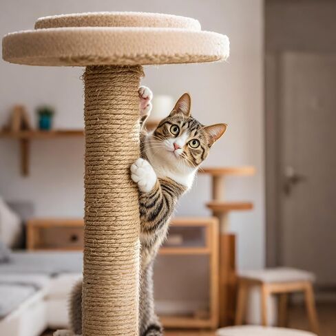 Natural Sisal Replacement Scratching Post, 15.7'' 2 Pieces M8 Cat Scratch Post Refill Pole Parts for Refurbishment, Include Screws (Green) in Kuwait