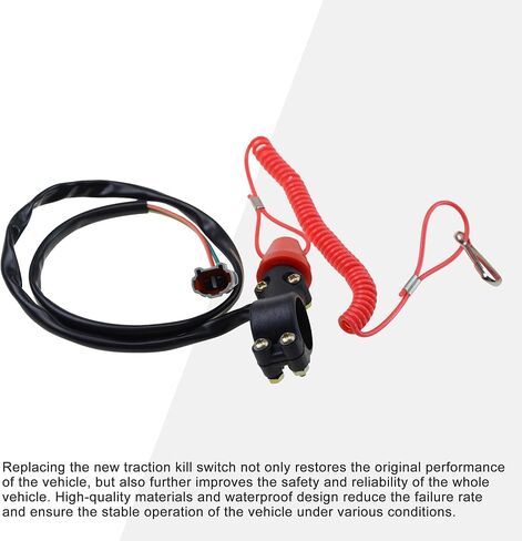 GOOFIT 7/8" 22mm Handlebar 2 Wire Tether Kill Switch with Waterproof Plug Replacement for 50cc 70cc 90cc 110cc 125cc 150cc ATV 4 Wheeler Quad in Saudi Arabia