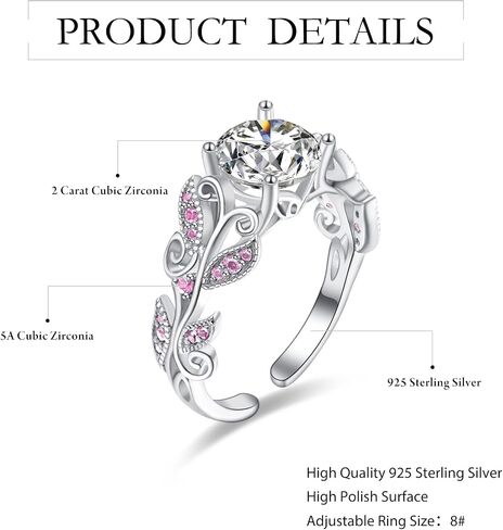 PRAYMOS Birthstone Rings for Women 925 Sterling Silver Adjustable Open Ring for Women with Jewelry Box Size 7-9 in Kuwait
