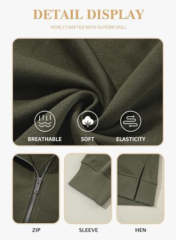 سويت شيرت Eytino مقاس كبير للنساء بلوفر كبير الحجم بأكمام طويلة ونصف سحاب وقمصان علوية ملابس الخريف، 3X أخضر in Kuwait