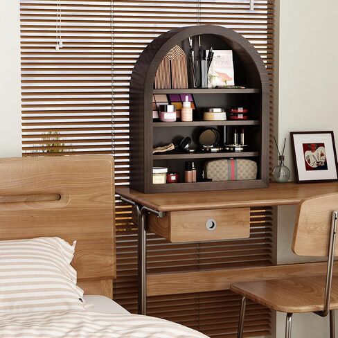 3-Tier Corner Wall Shelf - Wooden Rattan Wall Shelf, Floating Corner Shelves Wall Mounted, Zig Zag Hanging Shelves for Wall, Boho Decorative Wall Shelves for Bedroom, Living Room & Bathroom in Saudi Arabia