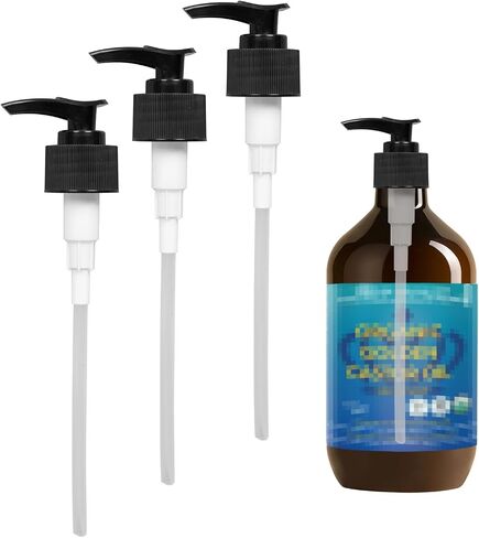 مضخة توزيع متوافقة مع متجر Queen of The Thrones لزيت الخروع والتراث وزيت الخروع RejuveNaturals، 3 عبوات لزجاجة زيت الخروع سعة 16oz in Kuwait