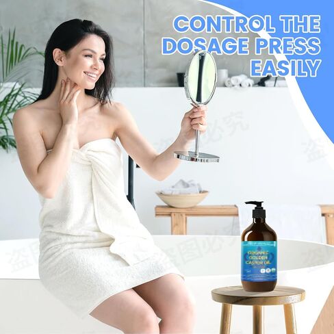 مضخة توزيع متوافقة مع متجر Queen of The Thrones لزيت الخروع والتراث وزيت الخروع RejuveNaturals، 3 عبوات لزجاجة زيت الخروع سعة 16oz in Kuwait