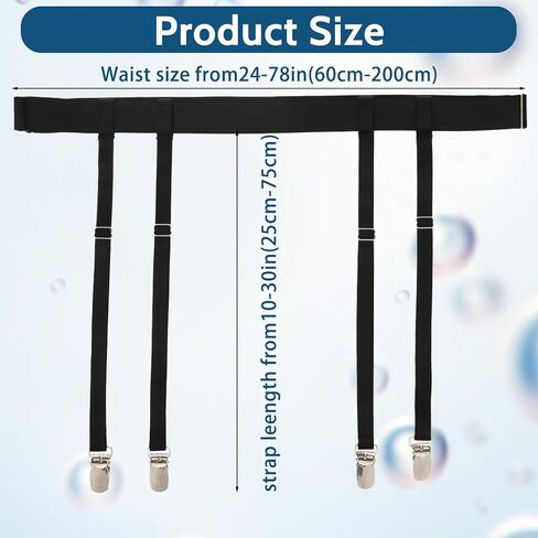 Women's Thigh High Garter Belts, Adjustable Suspender Garter Belt Elastic Leg Garter Belt Plus Size Thigh Strap Black Waist Garter Belts with Metal Clips for Women Girls Brides Thigh High Stockings in Kuwait