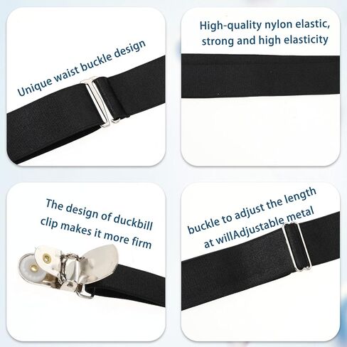 Women's Thigh High Garter Belts, Adjustable Suspender Garter Belt Elastic Leg Garter Belt Plus Size Thigh Strap Black Waist Garter Belts with Metal Clips for Women Girls Brides Thigh High Stockings in Kuwait