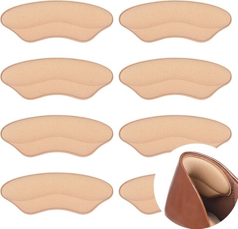 Heel Grips Liner Cushions Inserts for Loose Shoes,Heel Pads for Shoe Too Big Men Women,Filler Improved Shoe Fit,Prevent Heel Slip and Blister (Beige Suede, 4Pairs) in Saudi Arabia