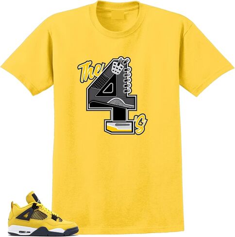 SNELOS Shirt to Match Sneaker Jordan 4 Tour Yellow Lighting Match Jordan tee in Saudi Arabia